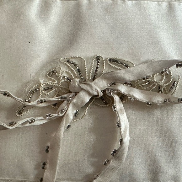 Handmade Silk Pillow with tassels beaded lace trim Ring Bearer Pillow Wedding - Picture 5 of 7